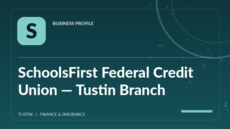 Original OCDIR directory artwork for SchoolsFirst Federal Credit Union — Tustin Branch — not a business photograph