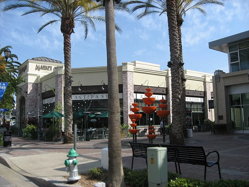 Downtown Brea arts and dining district — real photograph